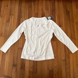 Tommie Copper Full Back Support Shirt Woman’s White Long Sleeve Zip Front SZ 2XL
